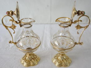 French antique solid silver gilt Gothic Chapel Set
